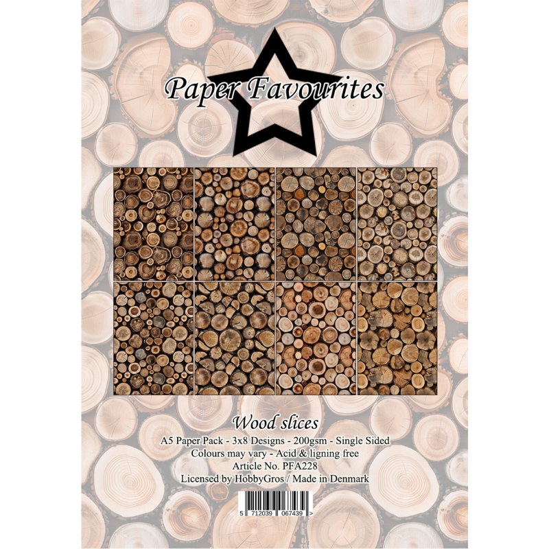 Paper Favourites – Wood Slices paperilajitelma A5