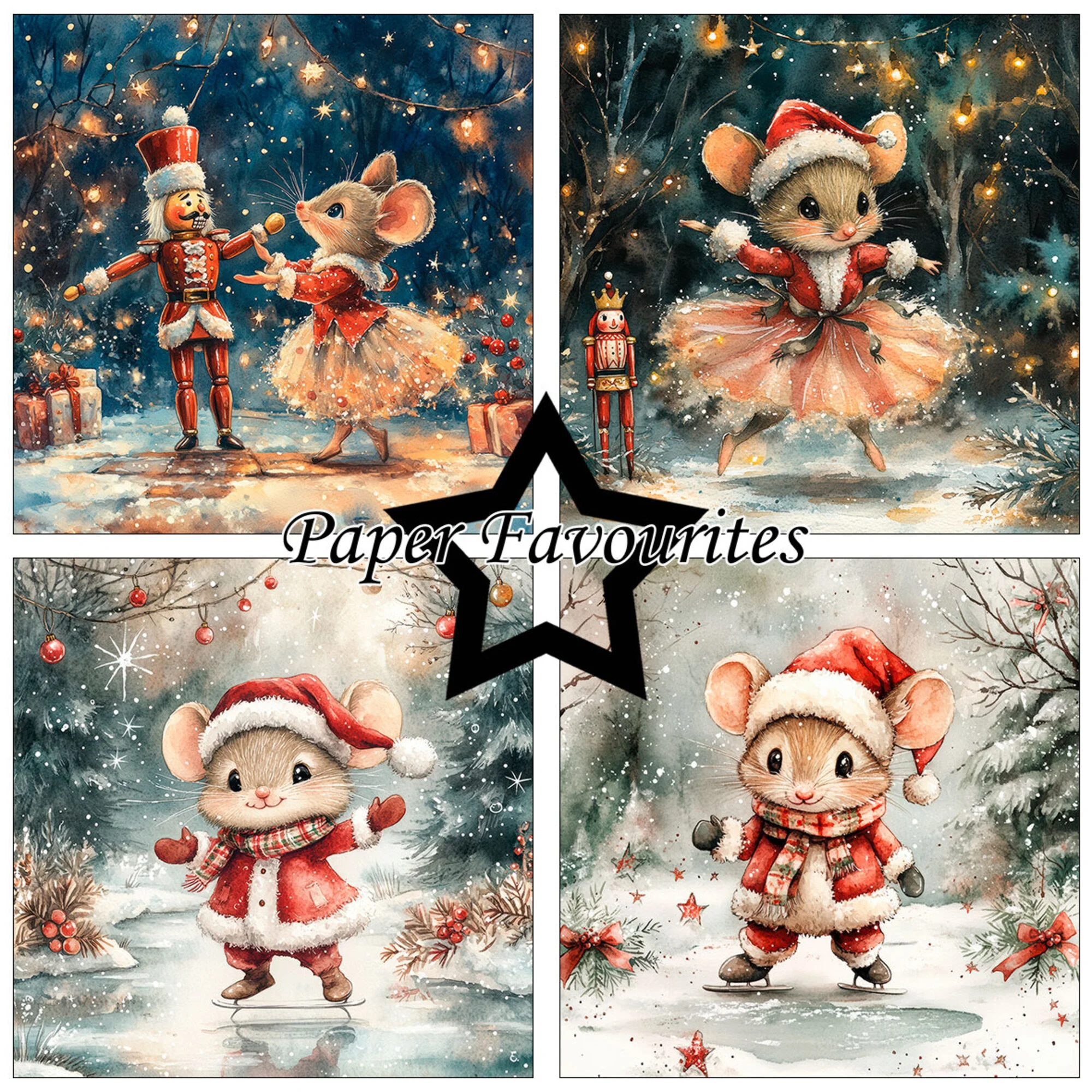 Paper Favourites – Christmas Mouse paperilajitelma 15 x 15 cm - Image 3
