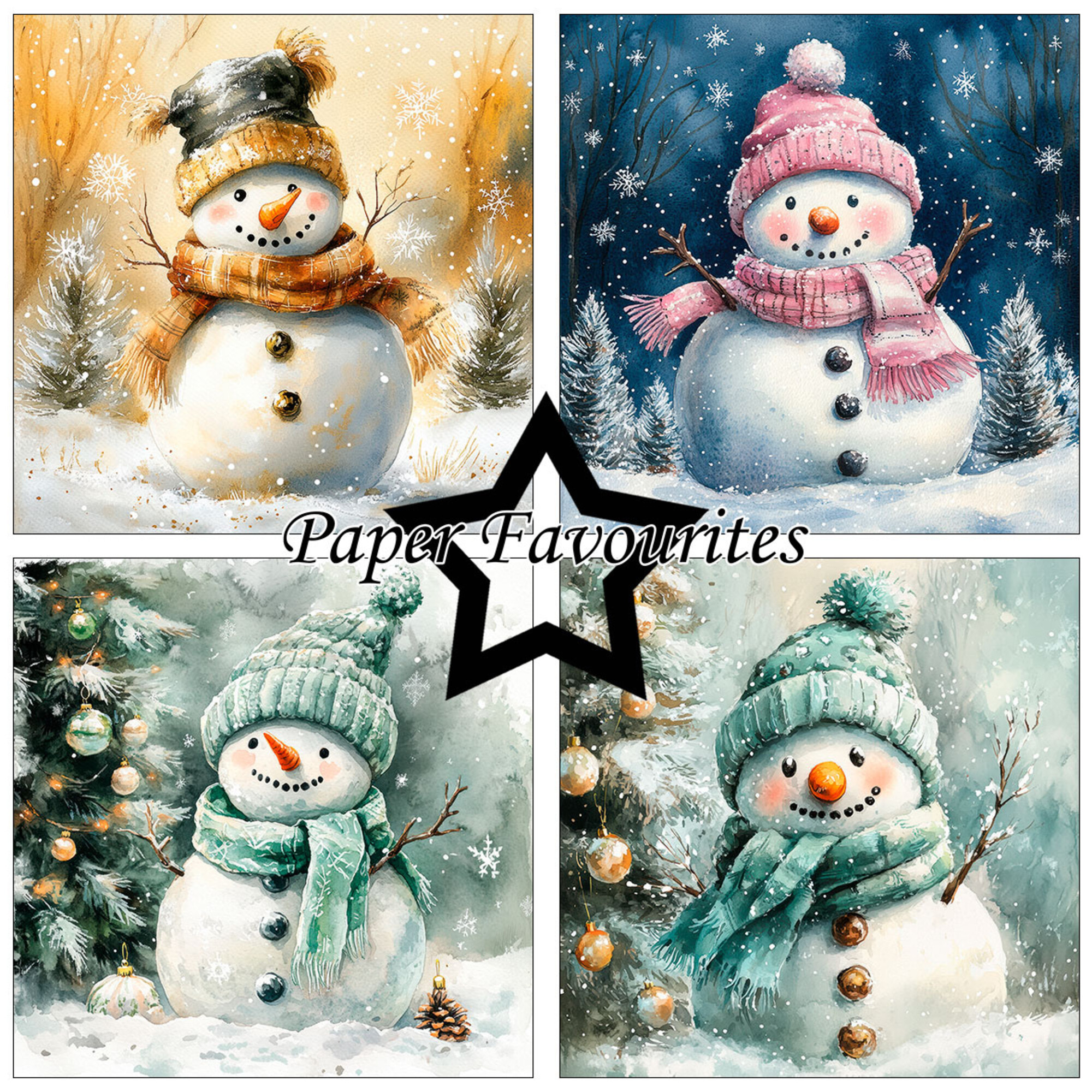 Paper Favourites – Christmas Snowman paperilajitelma 15 x 15 cm - Image 3