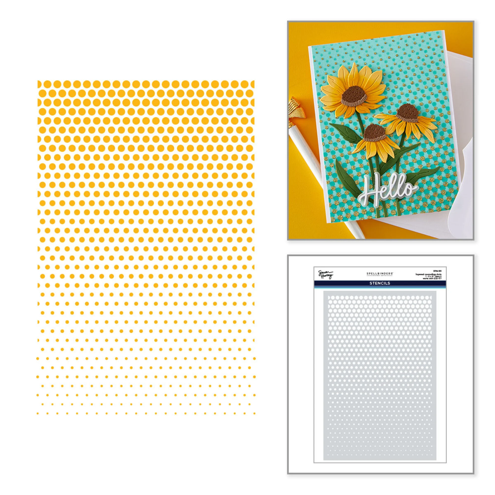 Spellbinders Simon Hurley – Cascading Dots sapluuna - Image 7