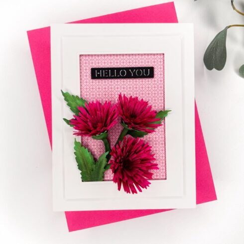 Spellbinders stanssi Serenity Garden TASSEL FLOWER AND LADYBUGS 1