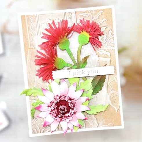 Spellbinders stanssi Serenity Garden TASSEL FLOWER AND LADYBUGS 2