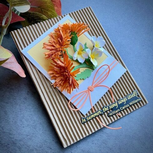 Spellbinders stanssi Serenity Garden TASSEL FLOWER AND LADYBUGS 3