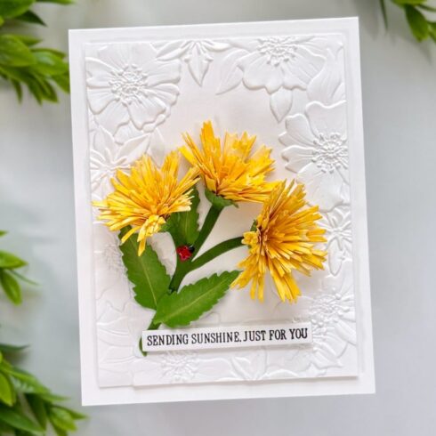 Spellbinders stanssi Serenity Garden TASSEL FLOWER AND LADYBUGS 4