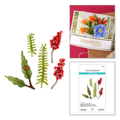 Spellbinders stanssi – Serenity Garden POETIC FOLIAGE1