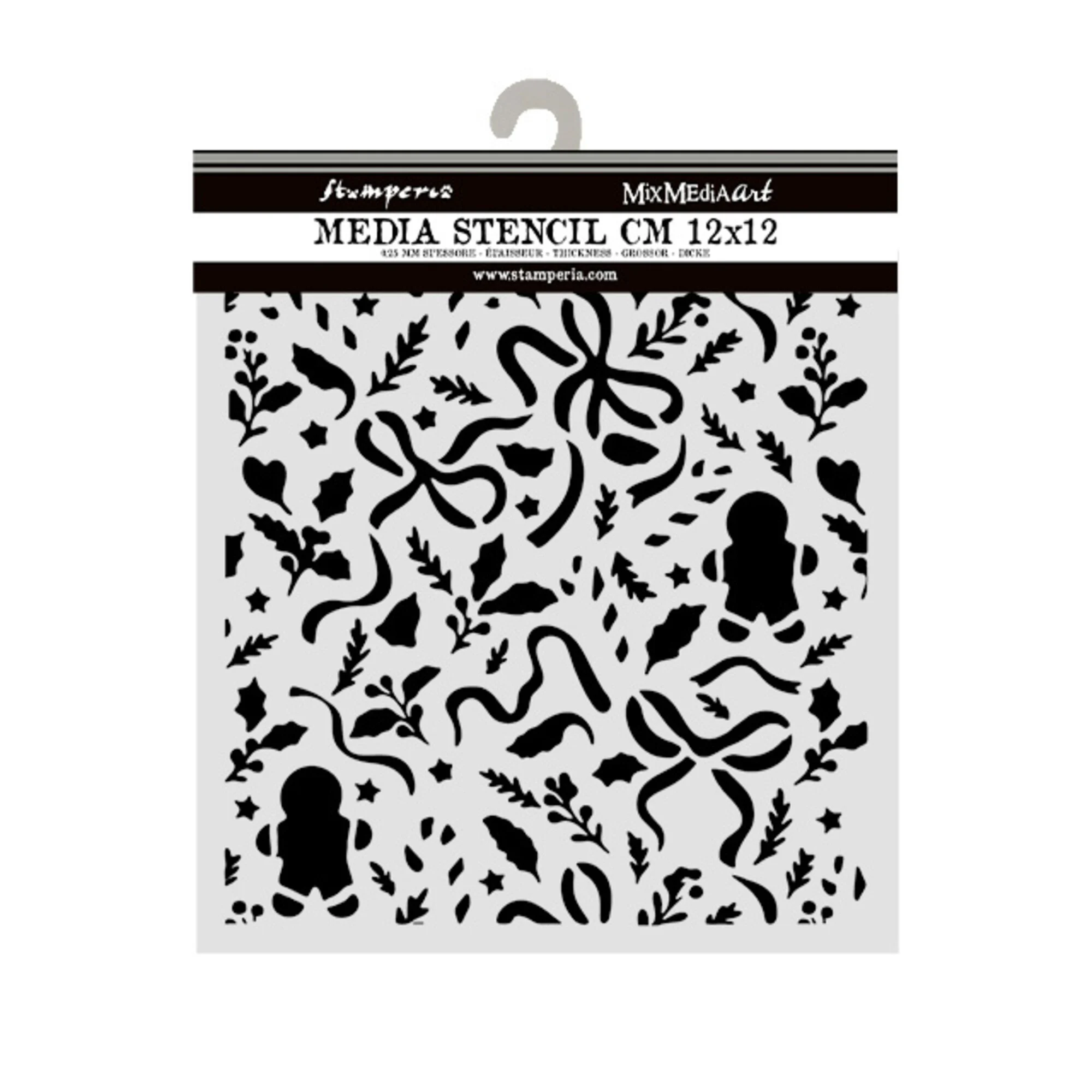 Stamperia – Classic Christmas Ribbons and Gingerbread sapluuna 12 x 12 cm - Image 2