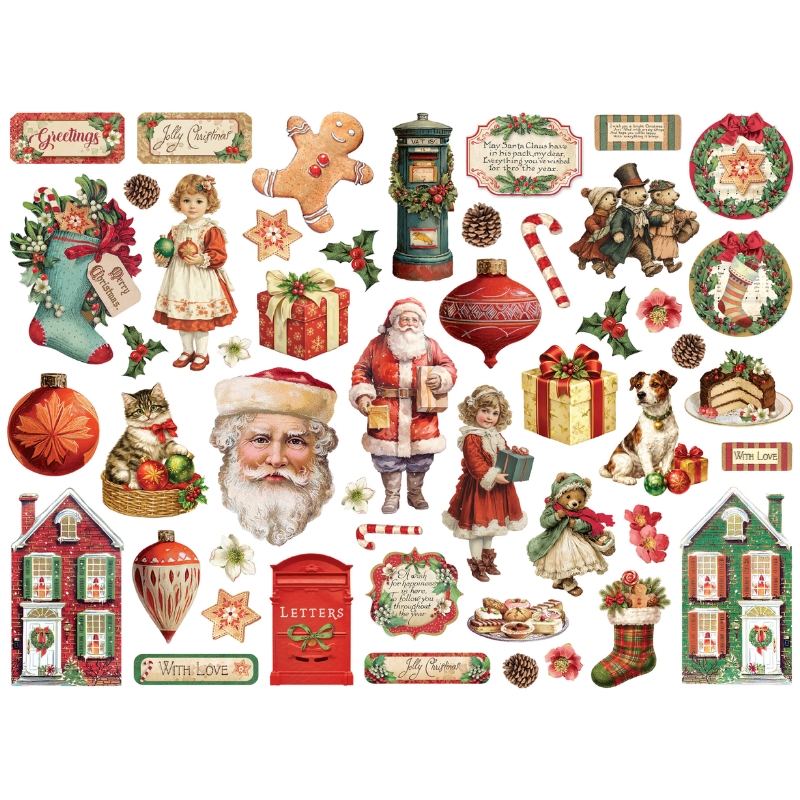 Stamperia – Die Cuts Classic Christmas isot kartonkikuvat (49 kpl) - Image 2