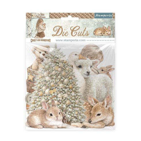 Stamperia Die Cuts White Christmas isot kartonkikuvat (32 kpl)