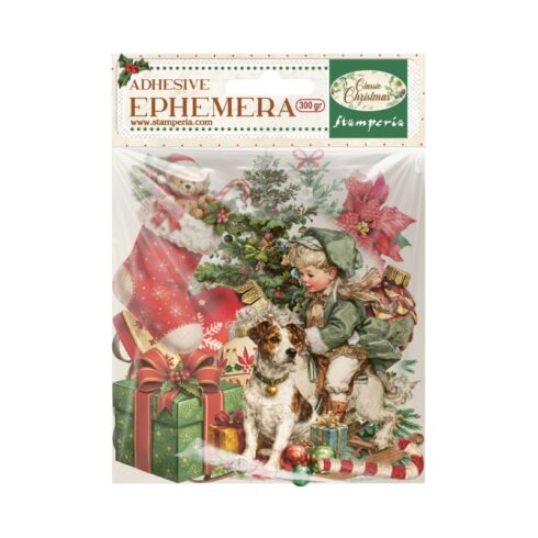 Stamperia Ephemera Classic Christmas leikekuvat liimataustalla (40 kpl)