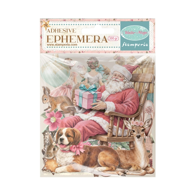 Stamperia Ephemera Magic Winter leikekuvat liimataustalla (42 kpl) (1)