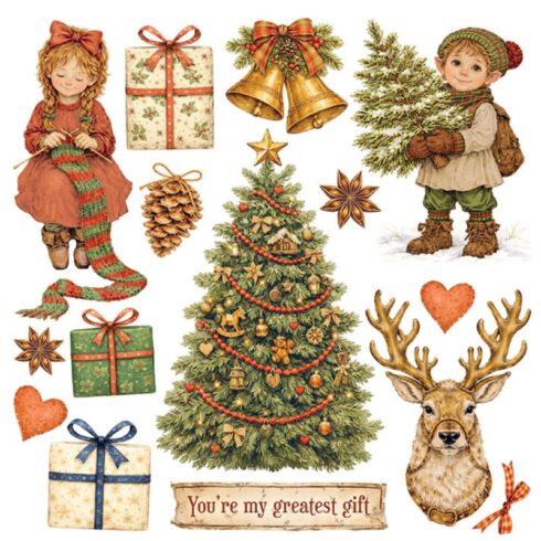 Stamperia Rub On Kit Silent Night Assortment siirtokuvat 155 x 155 cm 6 kpl 1