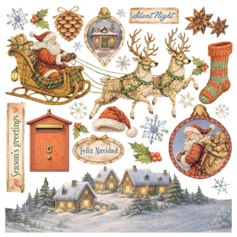 Stamperia Rub On Kit Silent Night Assortment siirtokuvat 155 x 155 cm 6 kpl 3