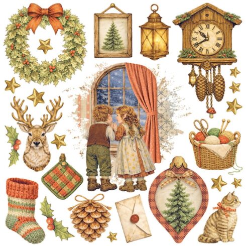 Stamperia Rub On Kit Silent Night Assortment siirtokuvat 155 x 155 cm 6 kpl 4