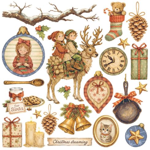 Stamperia Rub On Kit Silent Night Assortment siirtokuvat 155 x 155 cm 6 kpl 5