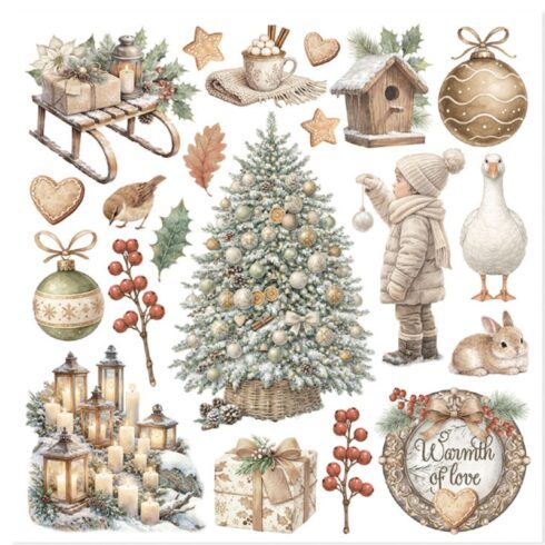 Stamperia Rub On Kit White Christmas Assortment siirtokuvat 155 x 155 cm 6 kpl 5