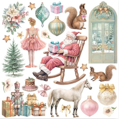 Stamperia Rub On Kit Winter Magic Assortment siirtokuvat 155 x 155 cm 6 kpl 1
