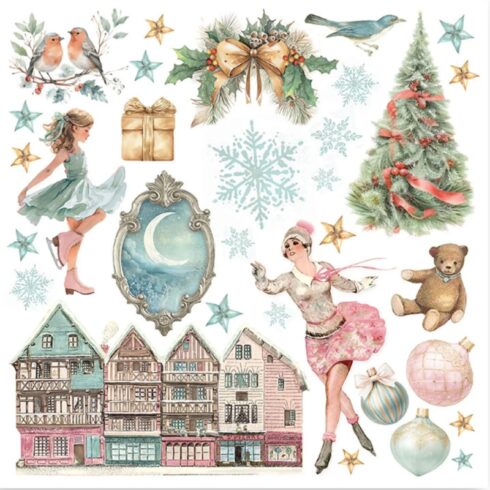 Stamperia Rub On Kit Winter Magic Assortment siirtokuvat 155 x 155 cm 6 kpl 2