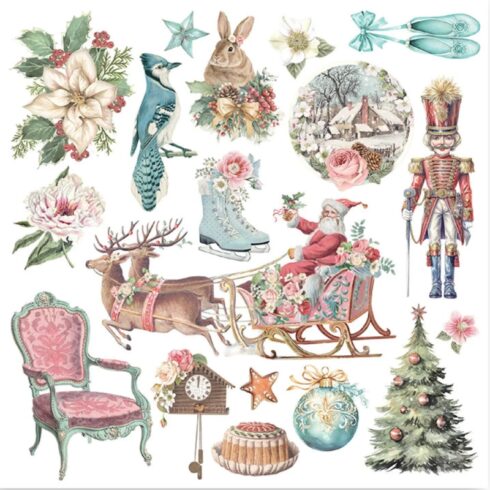 Stamperia Rub On Kit Winter Magic Assortment siirtokuvat 155 x 155 cm 6 kpl 3