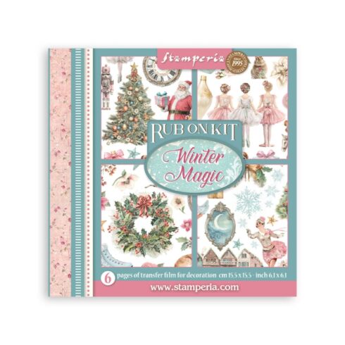 Stamperia Rub-On Kit Winter Magic Assortment siirtokuvat 15,5 x 15,5 cm (6 kpl)