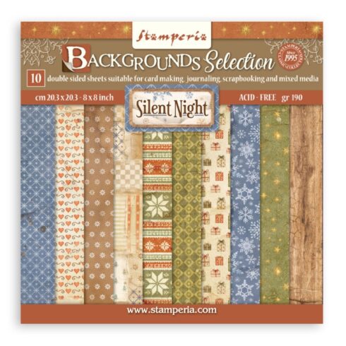 Stamperia Silent Night Backgrounds paperilajitelma 20 x 20 cm