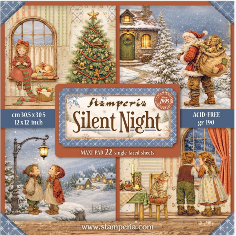 Stamperia Silent Night Maxi paperilajitelma 30 x 30 cm