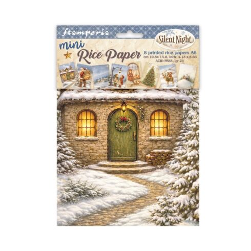 Stamperia Silent Night Mini Rice Paper riisipaperi (8 kpl) A6