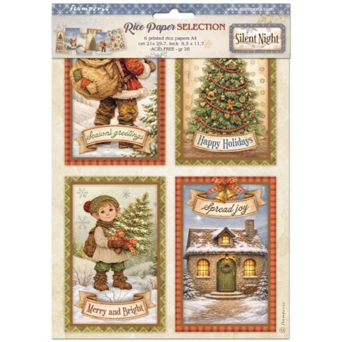 Stamperia Silent Night Selection Rice Paper riisipaperi (6kpl) A4