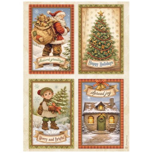 Stamperia Silent Night Selection Rice Paper riisipaperi 6kpl A4 5