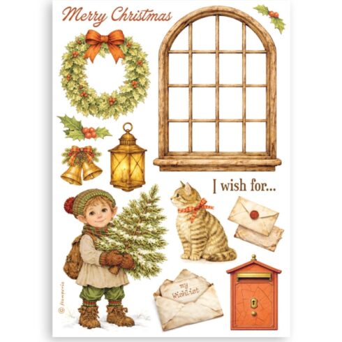 Stamperia Silent Night Washi Pad 8 kpl A5 4