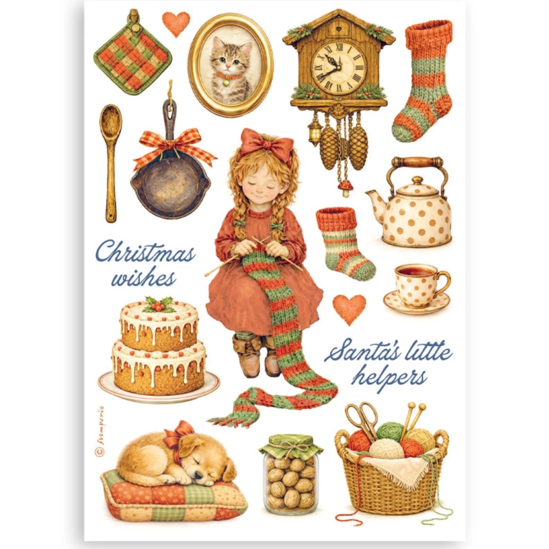 Stamperia – Silent Night Washi Pad (8 kpl) A5 - Image 5
