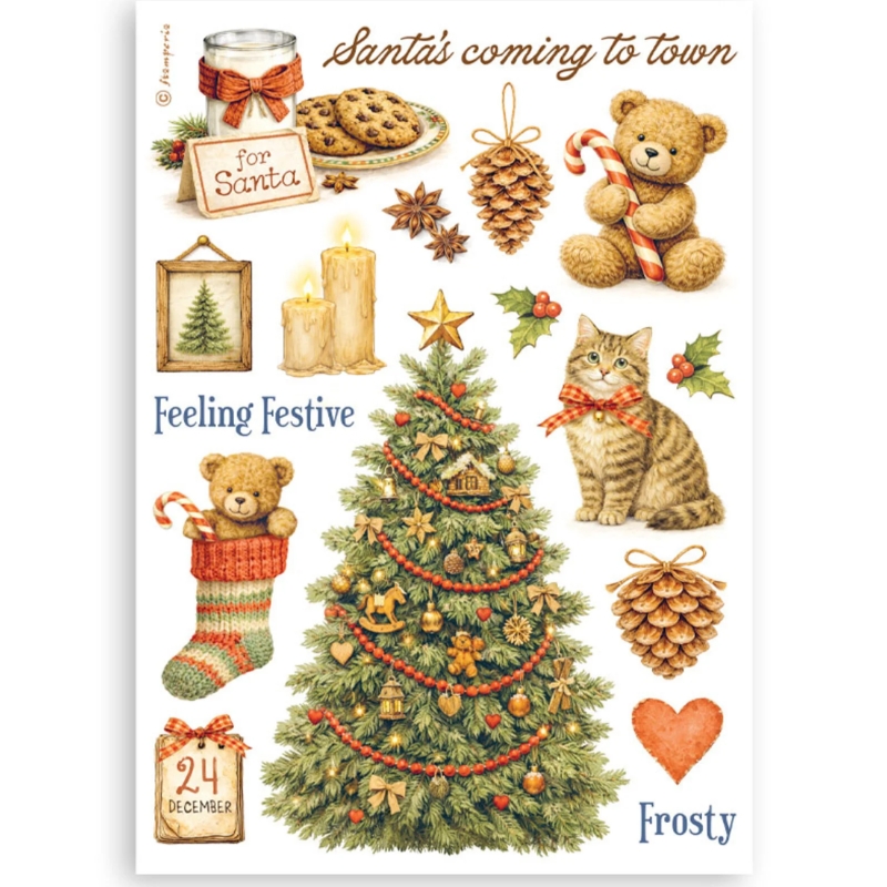 Stamperia – Silent Night Washi Pad (8 kpl) A5 - Image 4