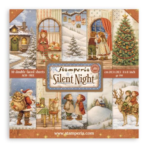 Stamperia Silent Night paperilajitelma 20 x 20 cm