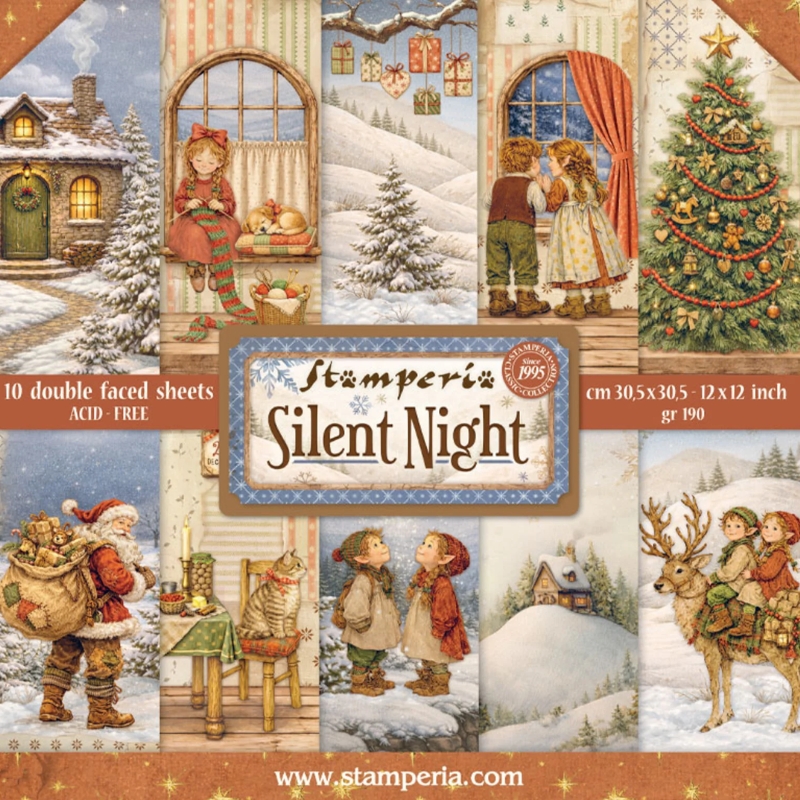Stamperia Silent Night paperilajitelma 30 x 30 cm