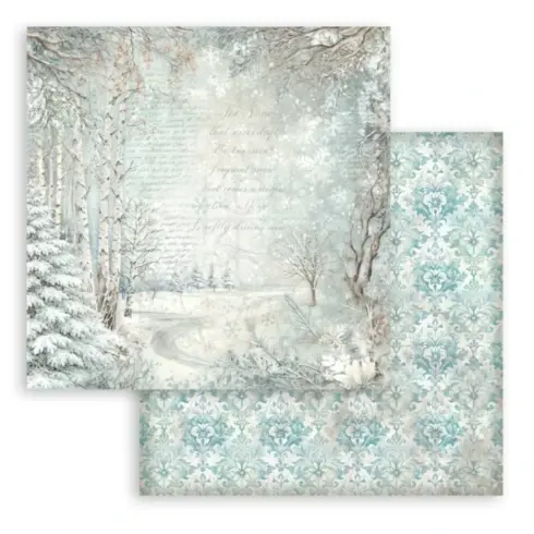 Stamperia White Christmas Backgrounds paperilajitelma12