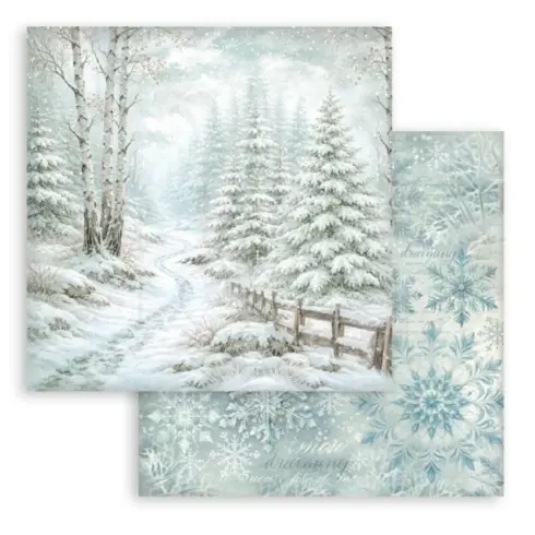 Stamperia White Christmas Backgrounds paperilajitelma2