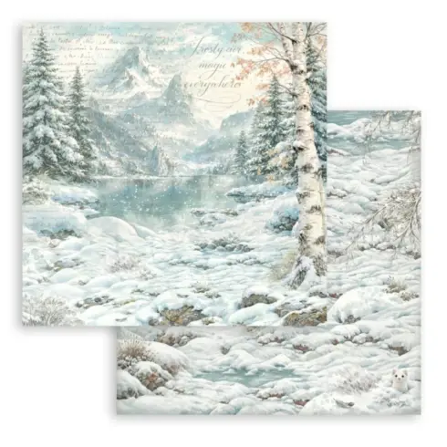 Stamperia White Christmas Backgrounds paperilajitelma4