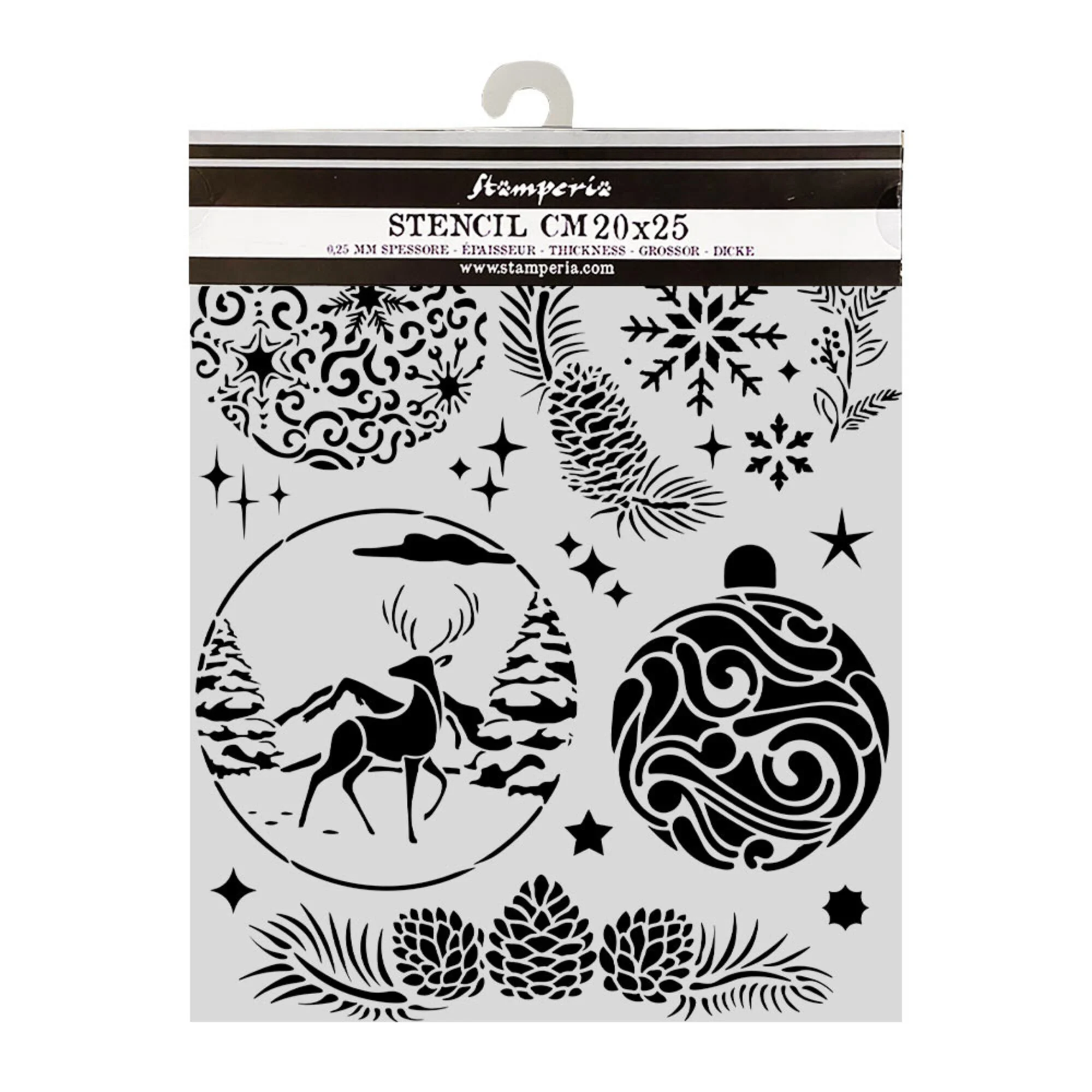 Stamperia – White Christmas Baubles sapluuna 20 x 25 cm - Image 2