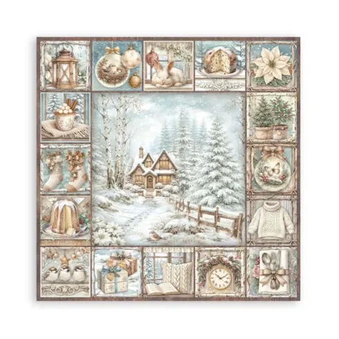 Stamperia White Christmas Maxi paperilajitelma15