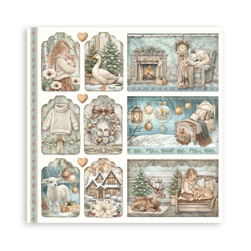 Stamperia – White Christmas Maxi paperilajitelma 20 x 20 cm - Image 20