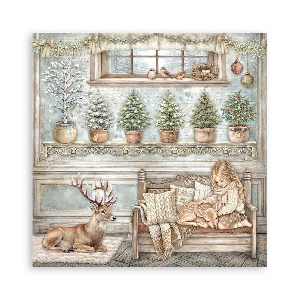 Stamperia – White Christmas Maxi paperilajitelma 20 x 20 cm - Image 2