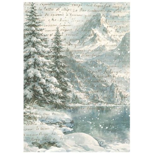 Stamperia White Christmas Mini Rice Paper Backgrounds riisipaperi 8 kpl A6 5