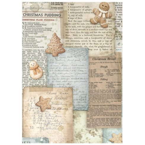 Stamperia White Christmas Mini Rice Paper Backgrounds riisipaperi 8 kpl A6 8