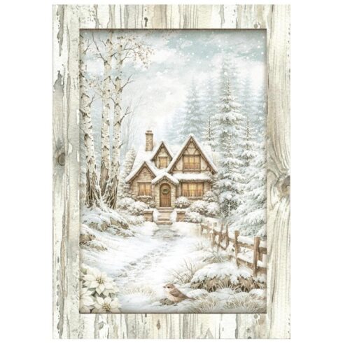 Stamperia White Christmas Mini Rice Paper riisipaperi 8 kpl A6 1