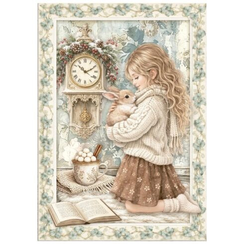 Stamperia White Christmas Mini Rice Paper riisipaperi 8 kpl A6 3