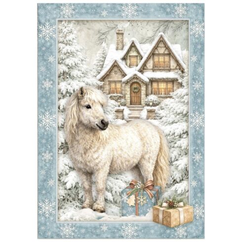 Stamperia White Christmas Mini Rice Paper riisipaperi 8 kpl A6 4