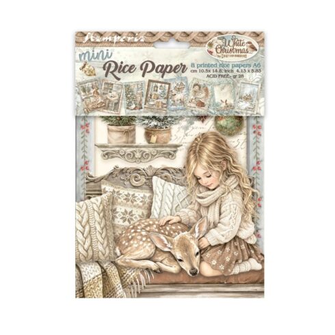 Stamperia – White Christmas Mini Rice Paper riisipaperi (8 kpl) A6