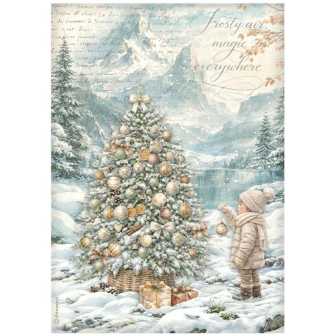 Stamperia White Christmas Selection Rice Paper riisipaperi 6kpl A4 2