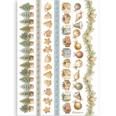 Stamperia White Christmas Washi Pad 8 kpl A5 2