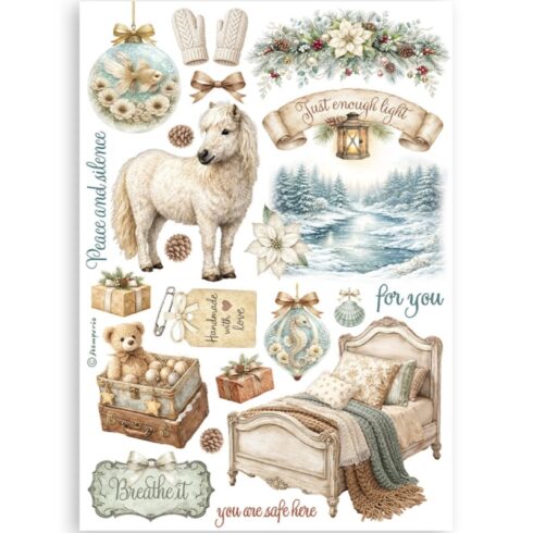 Stamperia White Christmas Washi Pad 8 kpl A5 4
