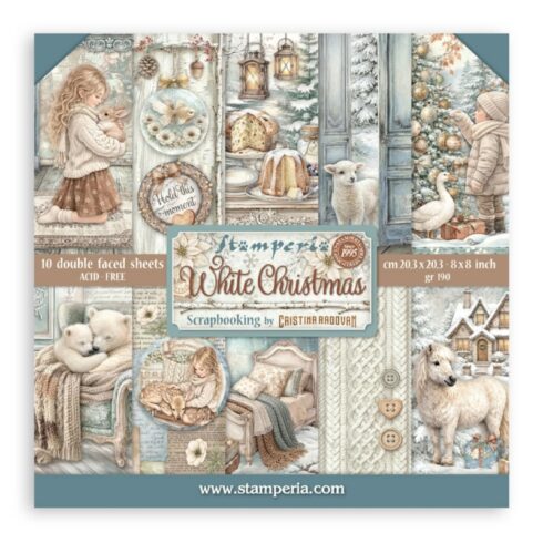 Stamperia White Christmas paperilajitelma 20 x 20 cm